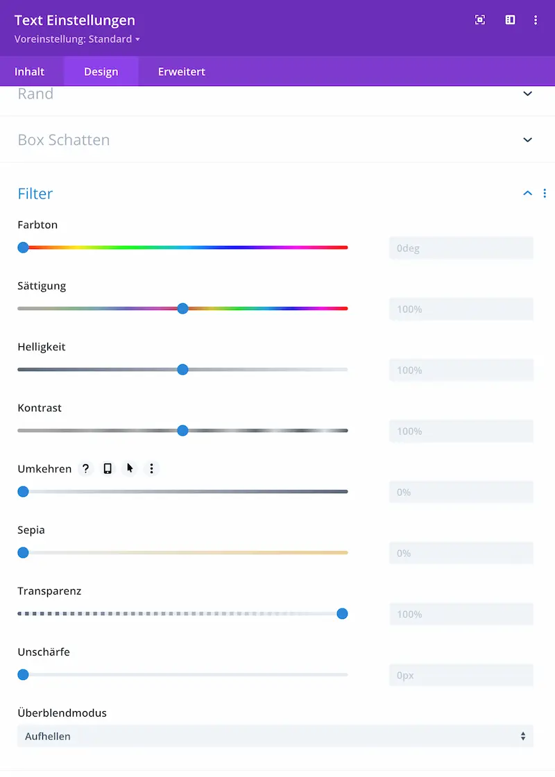 Divi-Farbverlauf-Textmodul-Überblendmodus